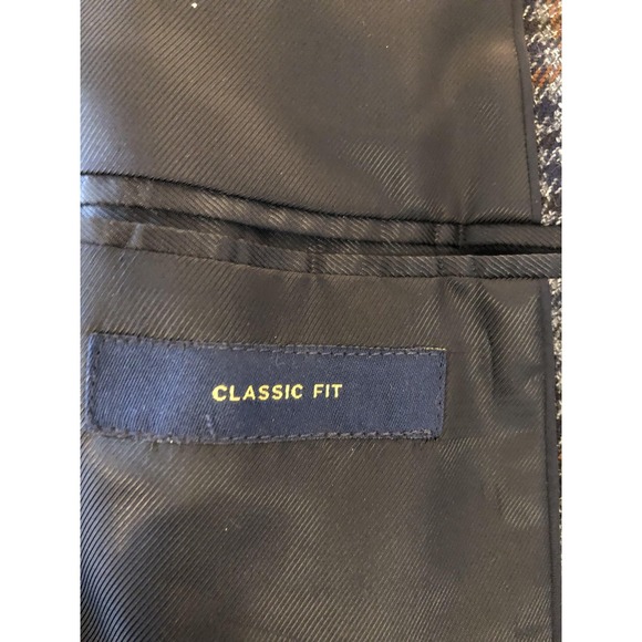 Stafford Blazer Mens 54 Blue Wool Plaid Tweed Sport Coat Jacket Classic Fit - Picture 7 of 11